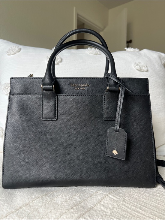 kate spade Handbags - kate spade black saffiano leather satchel